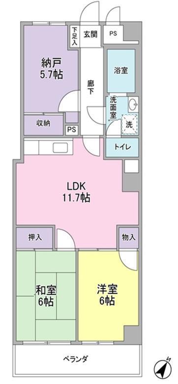 さいたま市南区南浦和のマンションの間取り