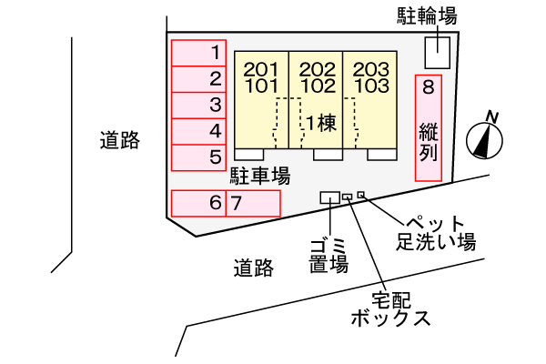 【ポルト　ボヌールの駐車場】