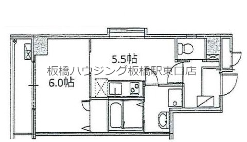 豊島区北大塚のマンションの間取り