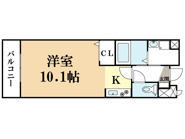 京田辺市東古森のマンションの間取り