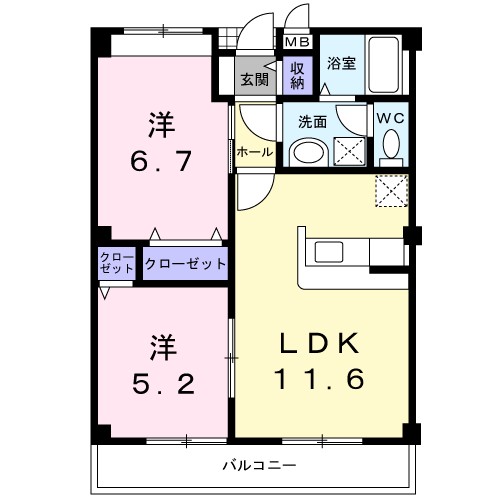 ユニパル２１の間取り