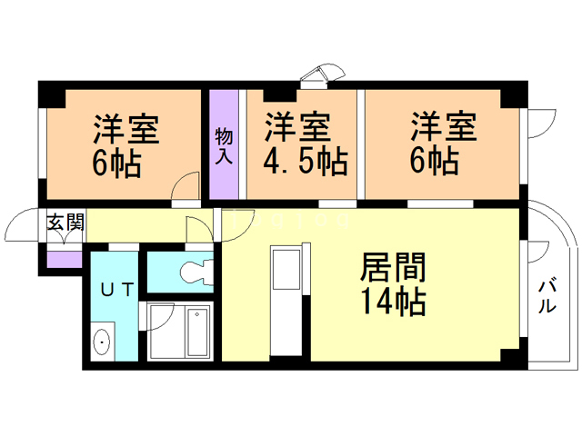 【函館市戸倉町のマンションの間取り】