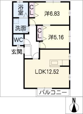 ノースタウン　Ｂの間取り