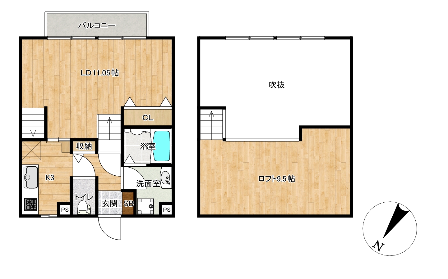 横尾町新築アパートの間取り