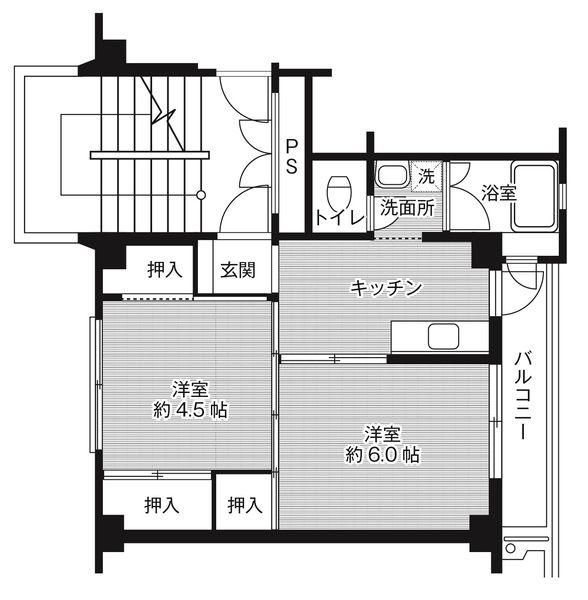 ビレッジハウス岩田1号棟の間取り