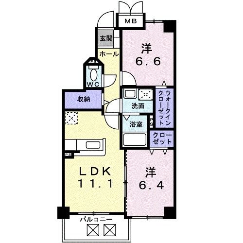 【四国中央市三島宮川のマンションの間取り】