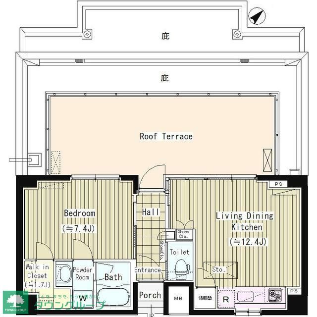 新宿区北新宿のマンションの間取り