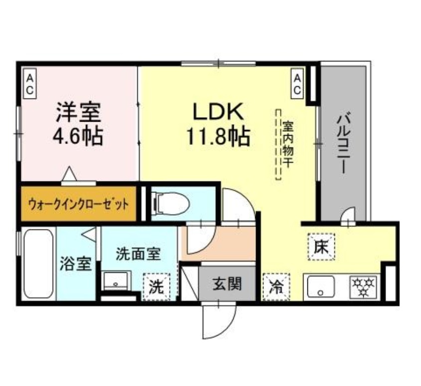 名古屋市瑞穂区中根町のアパートの間取り