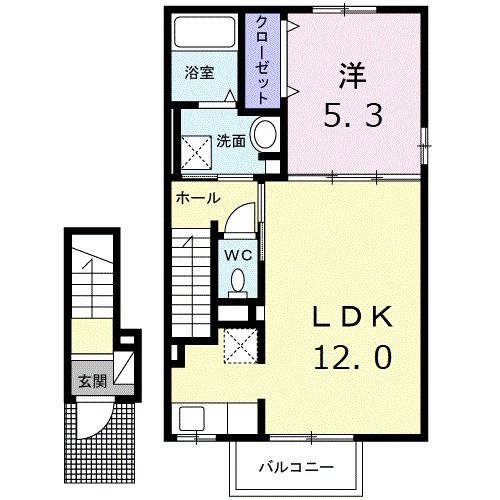 瀬野５丁目アパート（０２７７９８２０１）の間取り