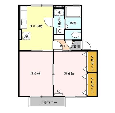 霧島市国分向花のアパートの間取り