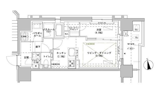 パークスフィア牛込神楽坂の間取り