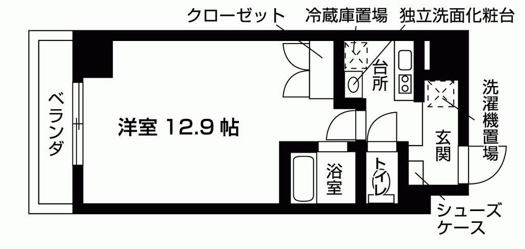 京都市上京区北小路中之町のマンションの間取り