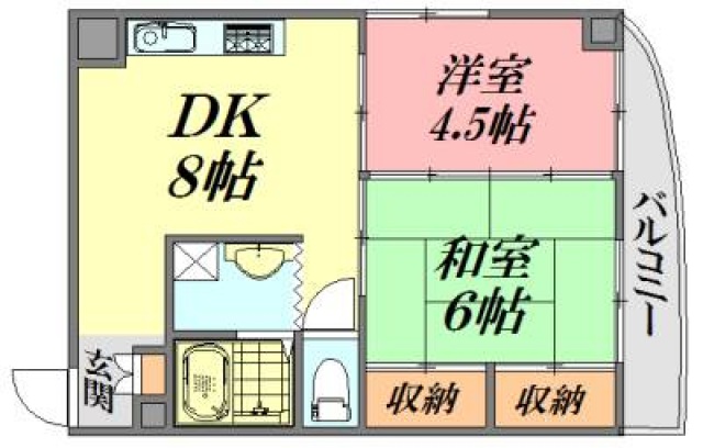 広島市中区住吉町のマンションの間取り