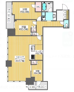 大阪市西区南堀江のマンションの間取り