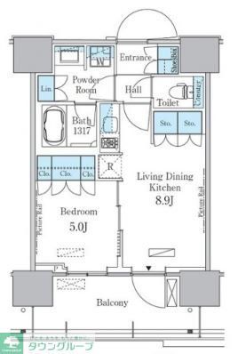 中央区晴海のマンションの間取り