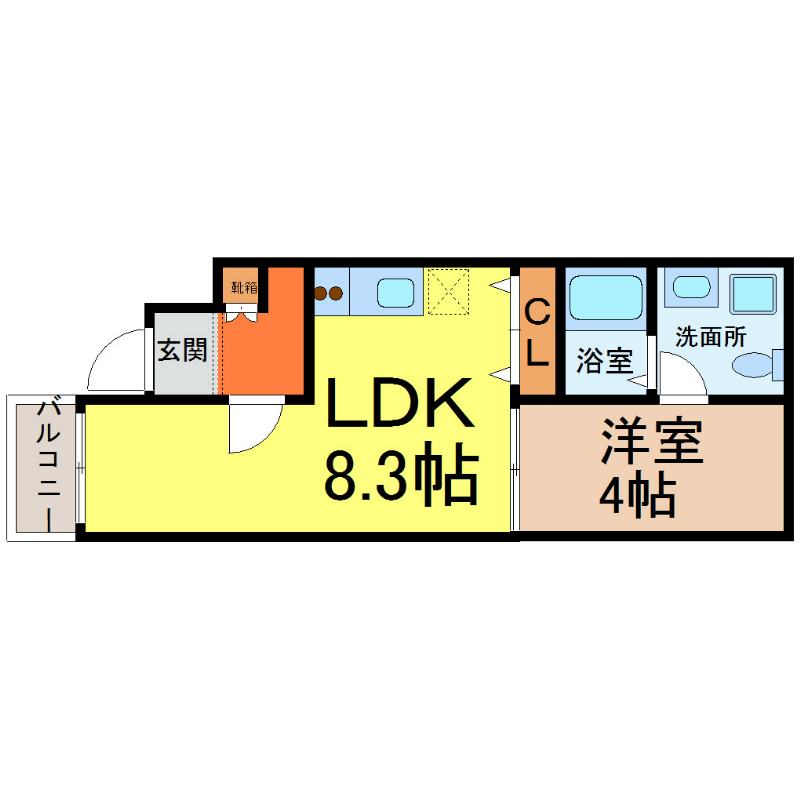 名古屋市瑞穂区津賀田町のアパートの間取り