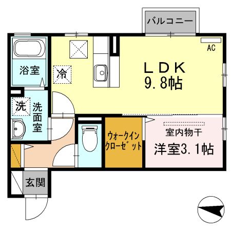 新発田市豊町のアパートの間取り