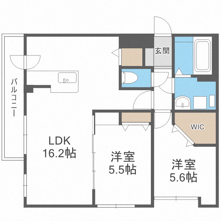 【札幌市白石区本通のマンションの間取り】