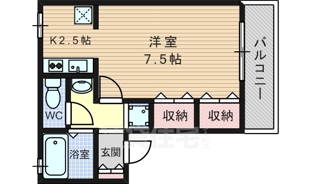 京都市西京区樫原下池田町のアパートの間取り