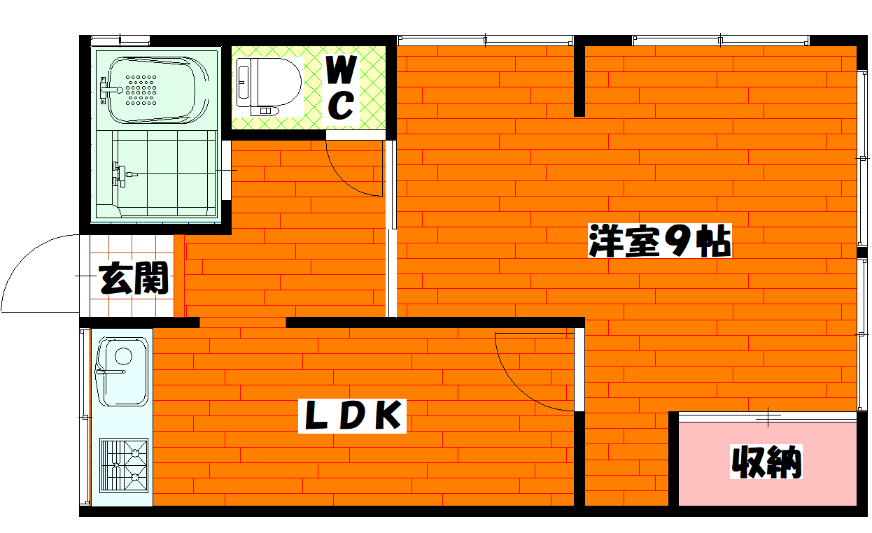 広島市安佐南区長束西のアパートの間取り