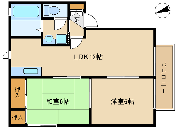 高砂市伊保のアパートの間取り