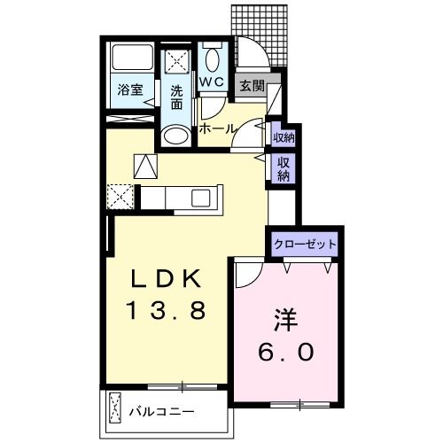 【泉北郡忠岡町高月北のアパートの間取り】