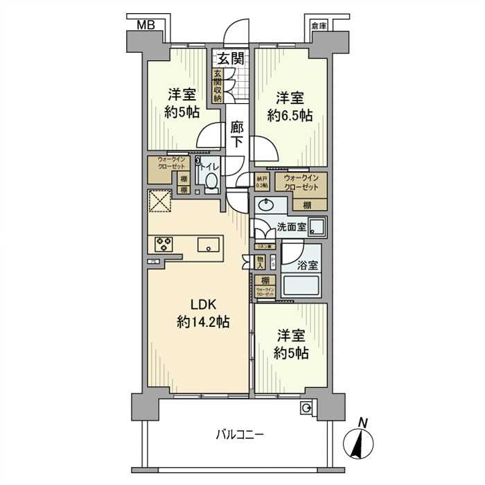 立川市高松町のマンションの間取り