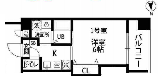 【大阪市北区天神橋のマンションの間取り】