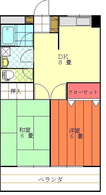 松山市萱町のマンションの間取り