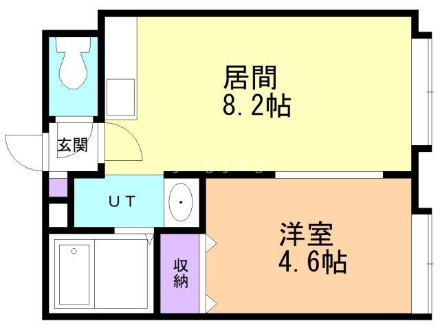 札幌市北区新琴似四条のアパートの間取り