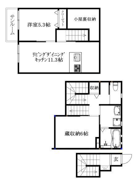 伊予市米湊のアパートの間取り