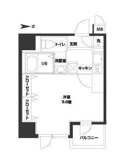 【大阪市西区新町のマンションの間取り】