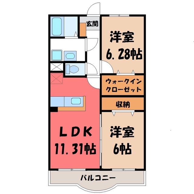 結城市大字結城のマンションの間取り