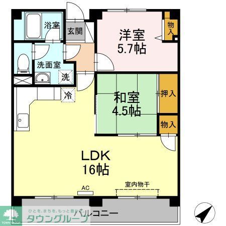 川崎市川崎区池上新町のマンションの間取り