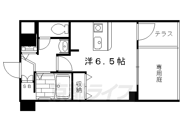 京都市左京区新丸太町のマンションの間取り