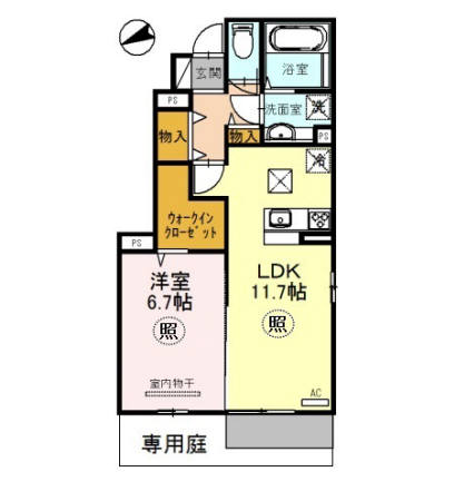 神戸市北区道場町日下部のアパートの間取り