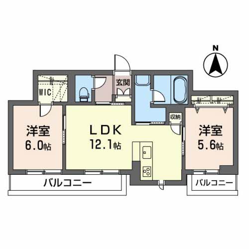 クレール富沢西Aの間取り