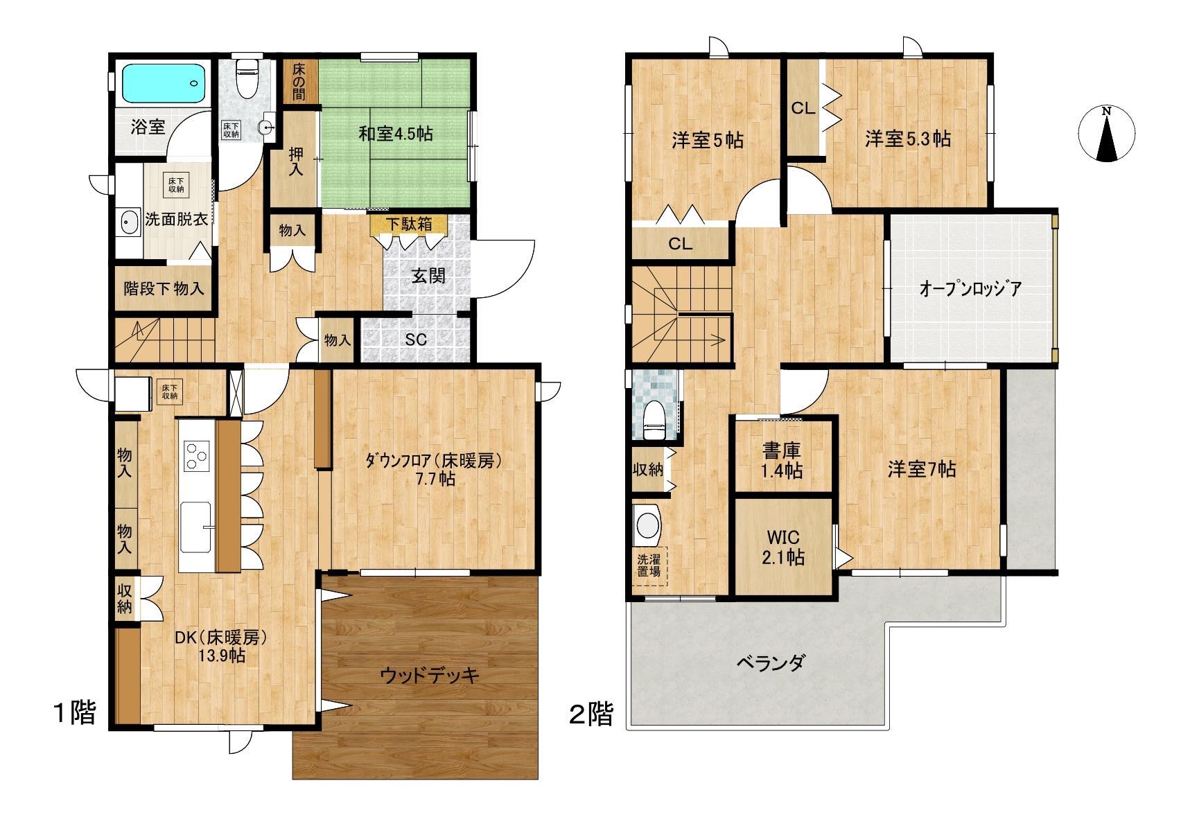 港ヶ丘戸建の間取り写真