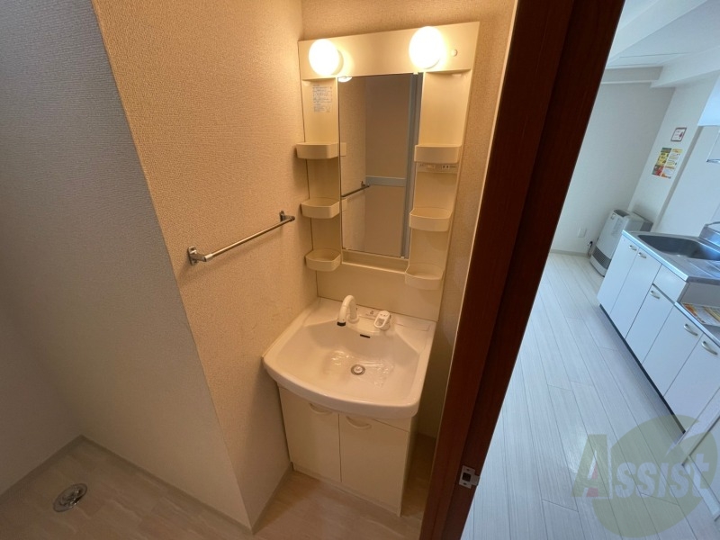 洗面設備　シャンプードレッサー。身支度はここでばっちりですね。