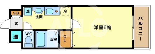 シングルウエストの間取り写真
