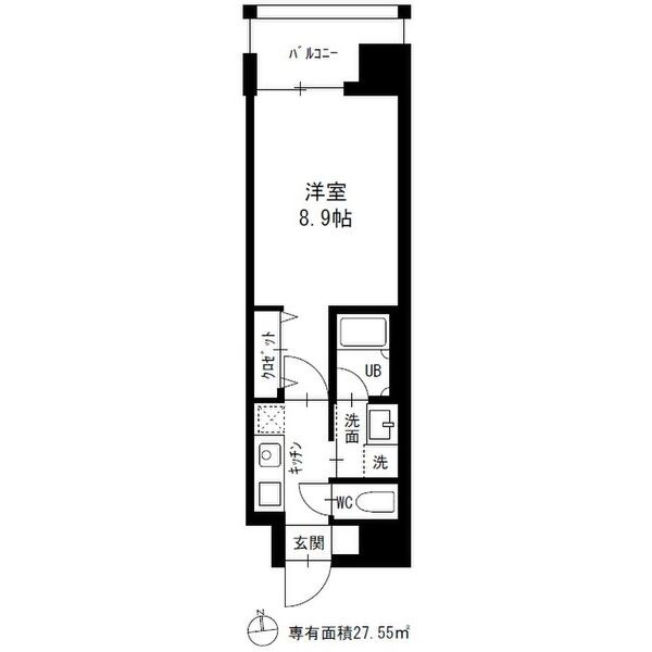 名鉄名古屋本線 山王駅 徒歩8分 14階建 築9年の間取り写真
