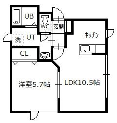 ＪＲ根室本線 富良野駅 徒歩10分 3階建 築22年の間取り写真