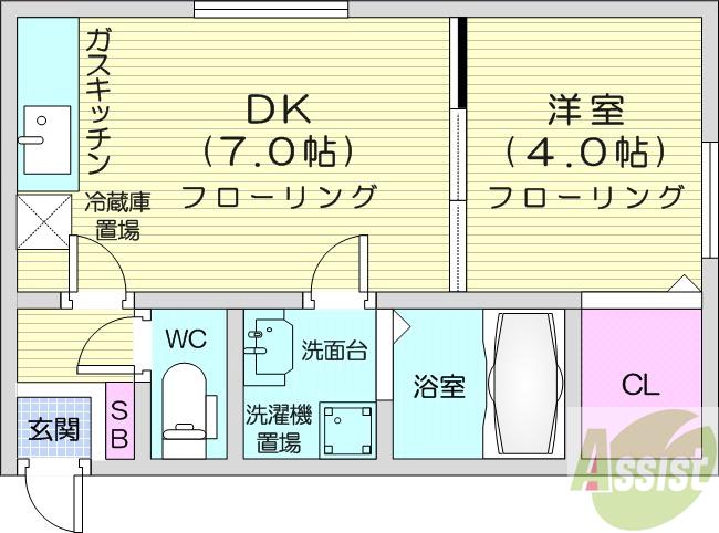 地下鉄南北線 北２４条駅 徒歩5分 3階建 築16年の間取り写真