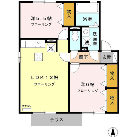 セジュール岳南 Bの間取り写真