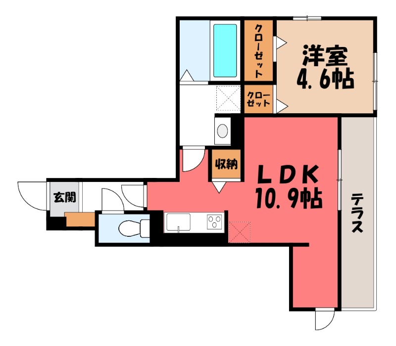 上越新幹線 高崎駅 徒歩10分 3階建 築3年の間取り写真