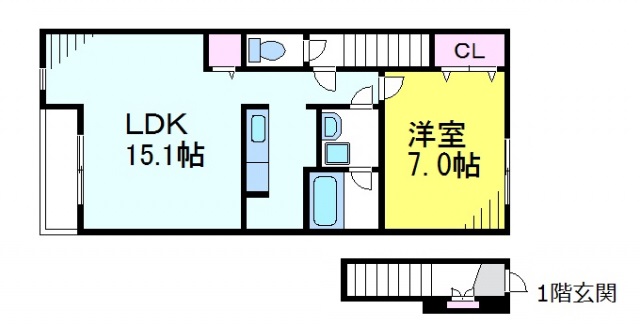 ＪＲ中央線 東小金井駅 徒歩10分 2階建 築21年の間取り写真