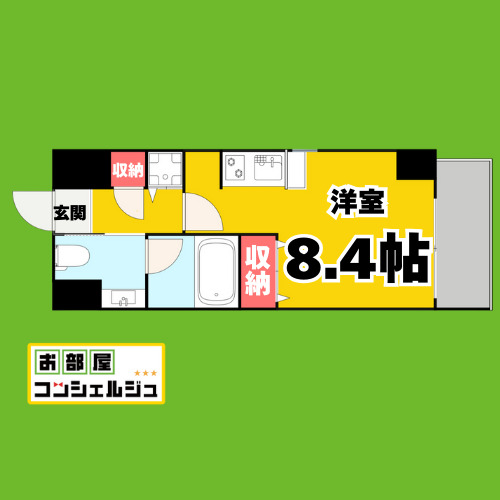 地下鉄名城線 矢場町駅 徒歩9分 12階建 築19年の間取り写真