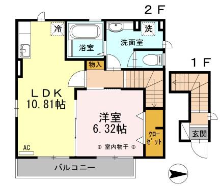 ＪＲ中央線 東中野駅 徒歩7分 2階建 築11年の間取り写真