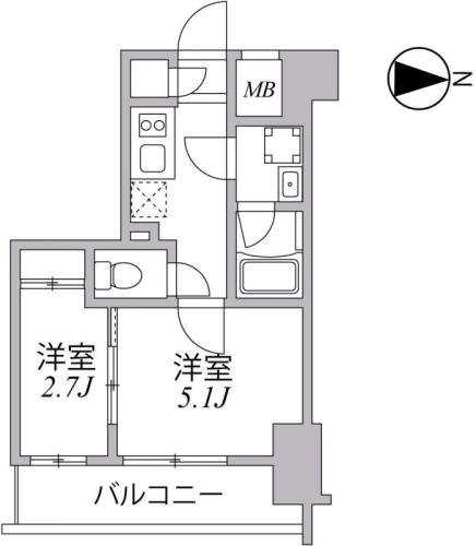 東京メトロ半蔵門線 住吉駅 徒歩8分 10階建 築6年の間取り写真