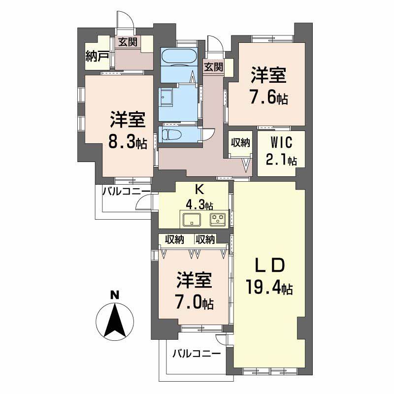 アンソレイエ覚王山の間取り写真